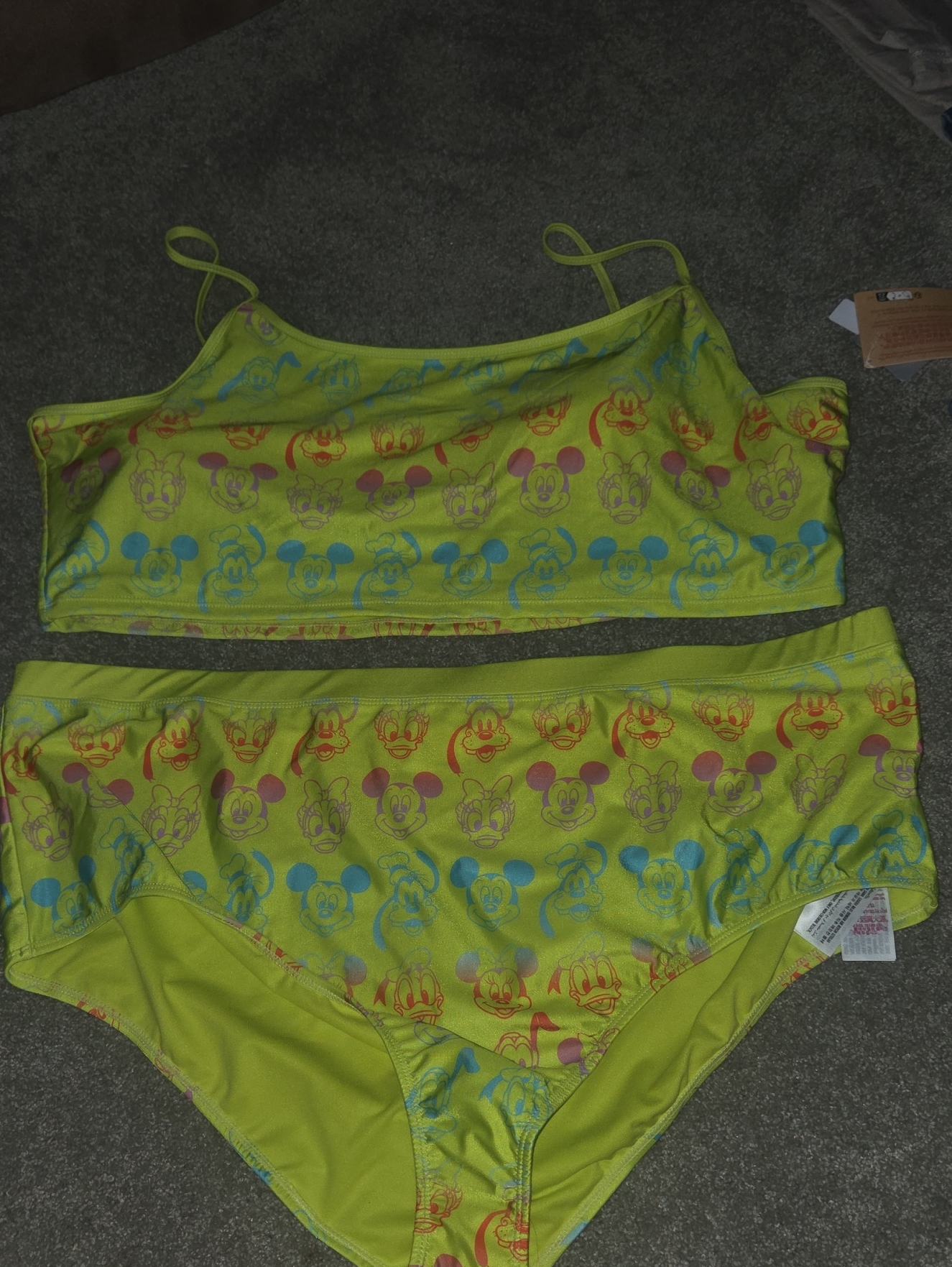 Disney Lime Green Character Lanyard With Uv50 Tag